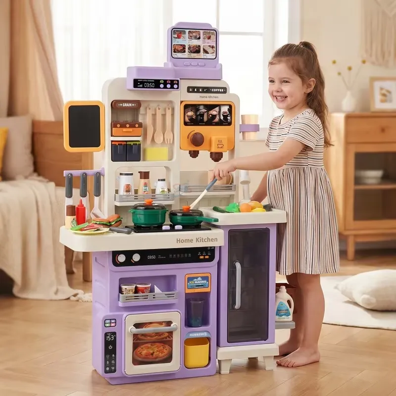 Kids Toys Kitchen Set - ชุดครัวจำลองขนาดใหญ่ 90 ซม. สำหรับเด็ก พร้อมไฟ เสียง