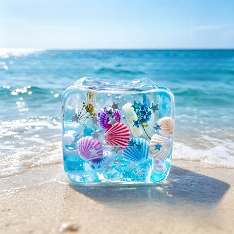 Sensory Fidget Toys - ของเล่นบีบคลายเครียดรูปเปลือกหอยแบบฝังในตัว ยี่ห้อ Ocean Style บีบแล้วคืนตัวช้า ของเล่นสัมผัสเนื้อมอจิ