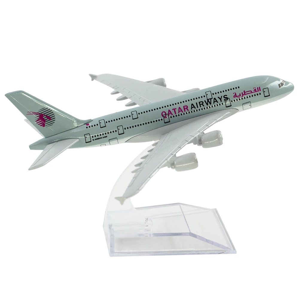 Kids Toys Qatar - 1/400 Airbus a380 กาตาร์แอร์เวย์เครื่องบินรุ่น 16 ซม.เครื่องบินของเล่นเด็กของขวัญเด็กสําหรับคอลเลกชันตกแต่ง