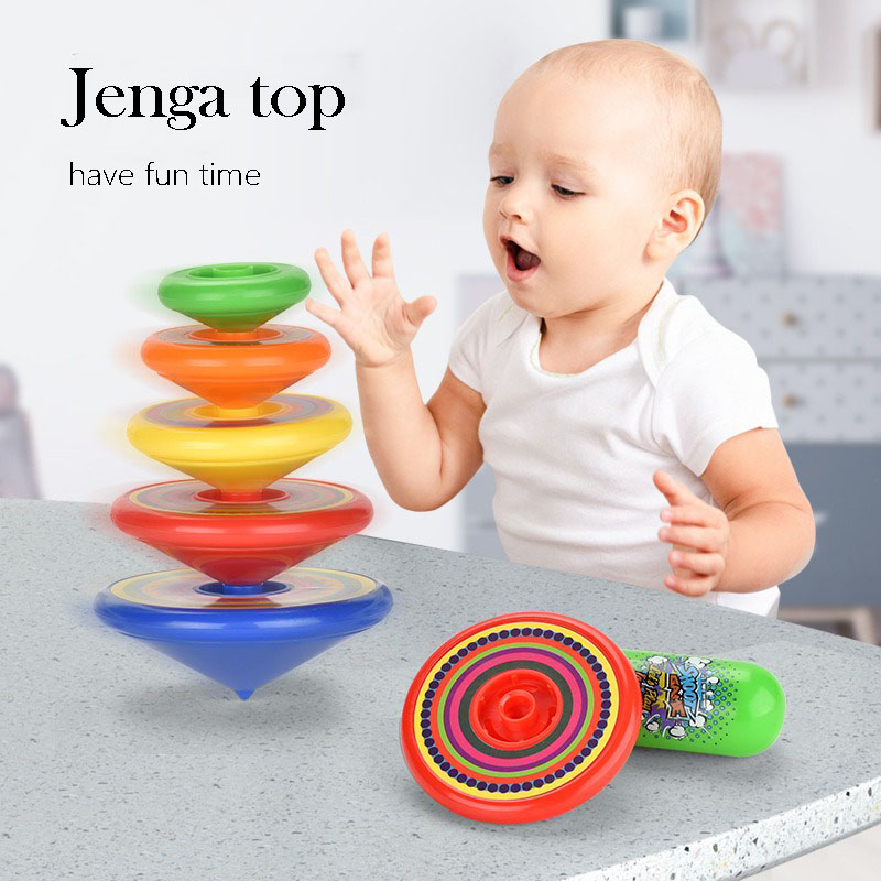 Kids Toys Under 50 - ของเล่นไม้หมุนซ้อนกันสำหรับเด็ก เกมต่อสู้แบบต่อหอก ของเล่นเสริมพัฒนาการสำหรับครอบครัว ของขวัญเพื่อการศึกษา