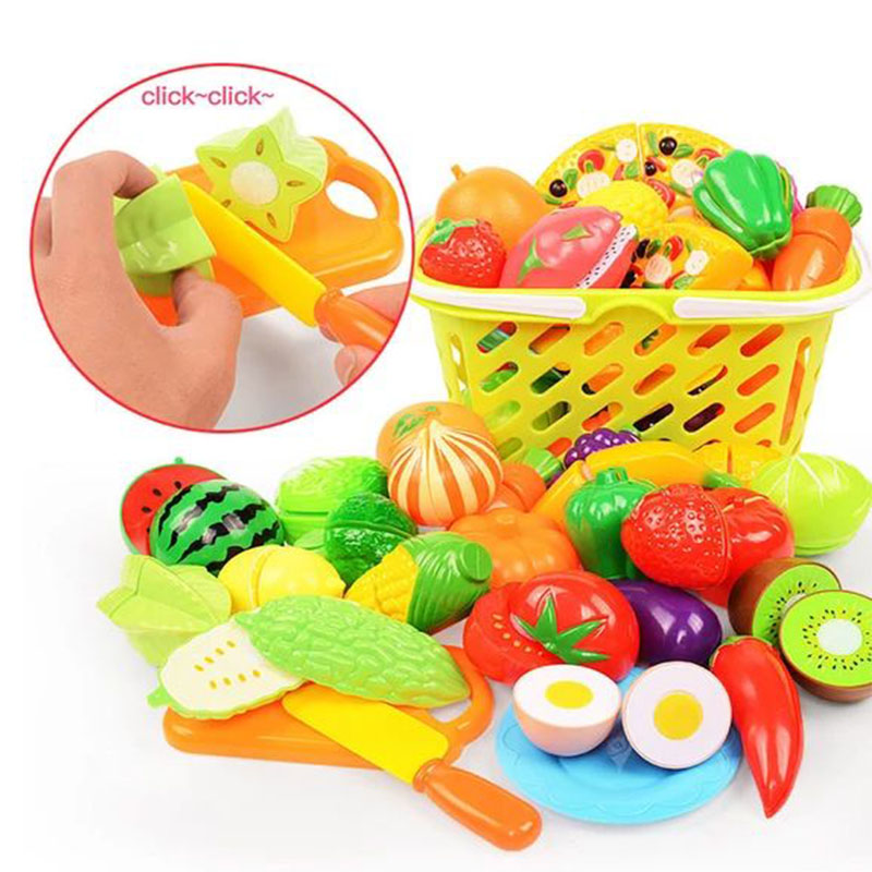 Kids Toys Kitchen Set - ของเล่นเด็ก ชุดตัดผลไม้และผัก สำหรับเด็กเล่นสมมติ ของเล่นจำลองครัว ของเล่นมอนเตสซอรี่ ของเล่นเด็กผู้หญิง