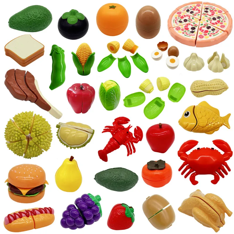 Kids Toys Kitchen Set - Montessori House เล่นตัดผลไม้ Pitaya ผักแกล้งจําลองครัวเกมคลาสสิกของเล่นเพื่อการศึกษาสําหรับของขวัญเด็ก
