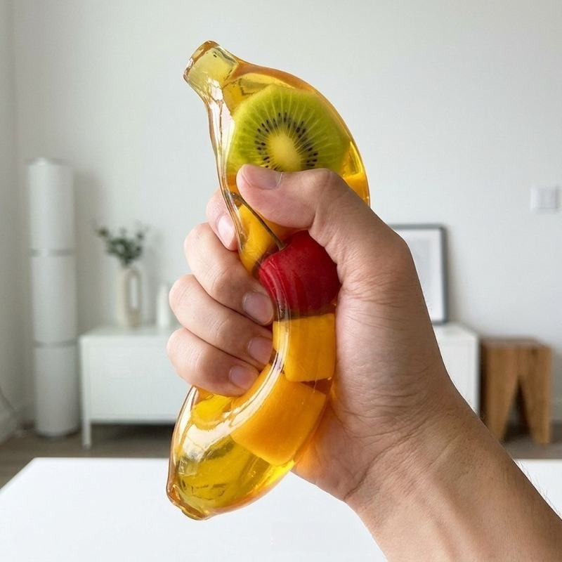 Sensory Fidget Toys - ของเล่นบีบคลายเครียดรูปกล้วยเยลลี่ ของเล่นบีบคลายเครียดขนาดใหญ่ ของเล่นบีบคลายเครียด ASMR