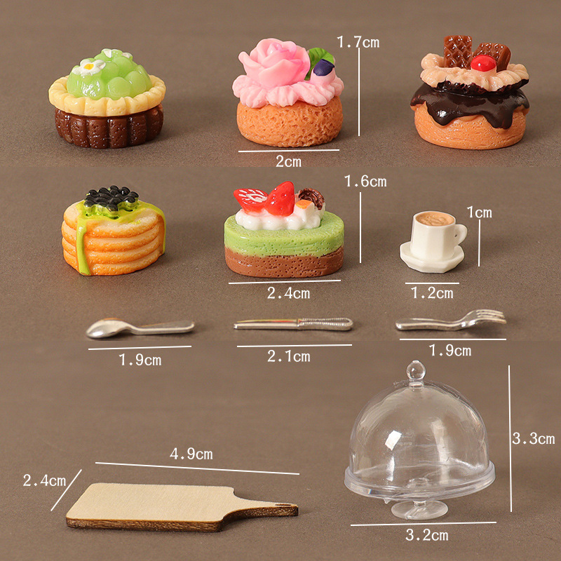 1/12 Dollhouse Miniature เค้กก - Kids Toys Kitchen Set บทวิจารณ์และราคา