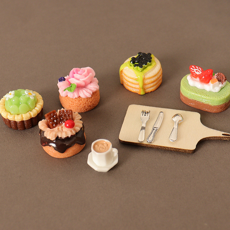 1/12 Dollhouse Miniature เค้กก - Kids Toys Kitchen Set บทวิจารณ์และราคา