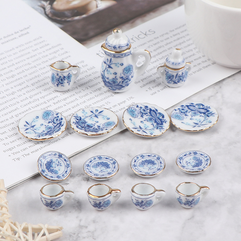 ชุดถ้วยชาพอร์ซเลนจิ๋ว1:12 15ชิ - Kids Toys Kitchen Set บทวิจารณ์และราคา