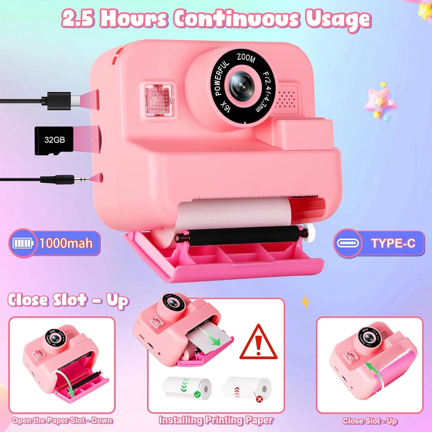 newInstant พิมพ์กล้อง 32G การ์ - Kids Toys Top View บทวิจารณ์และราคา